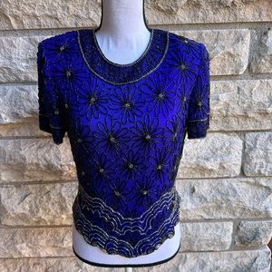 ADRIANNA PAPELL EVENING ESSENTIALS BEADED TOP